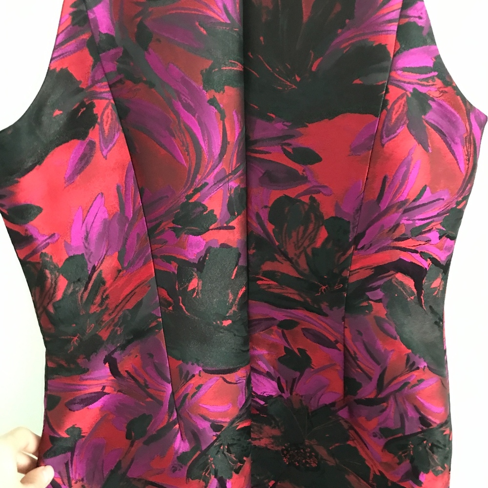 ✨sold✨ carmen marc valvo • magenta fringe dress - Picture 6 of 8